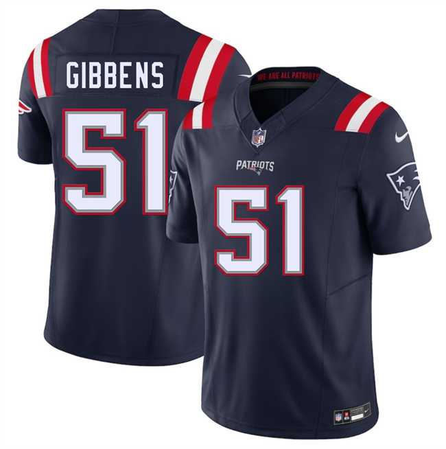 Men & Women & Youth New England Patriots #51 Jack Gibbens Navy 2025 F.U.S.E. Vapor Limited Stitched Jersey